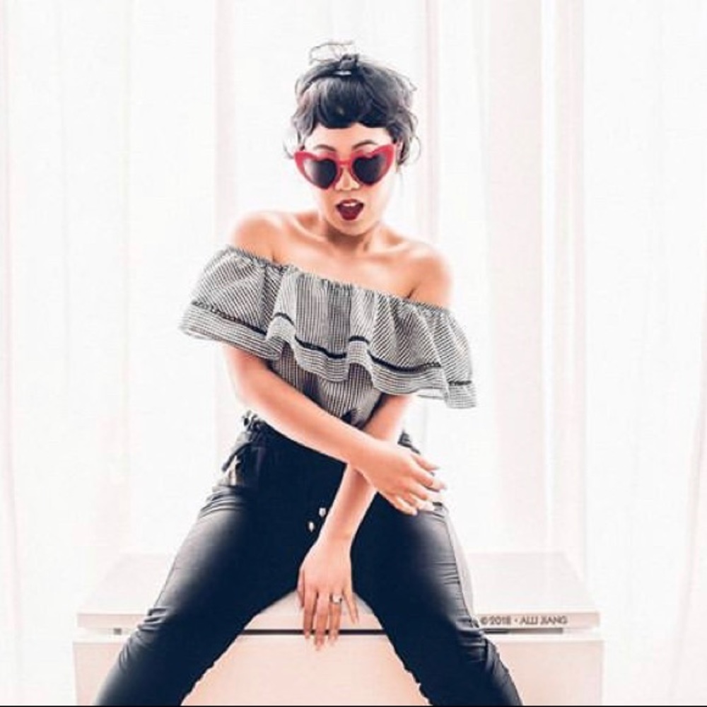 Sienna Sky Plaid Off the Shoulder Top